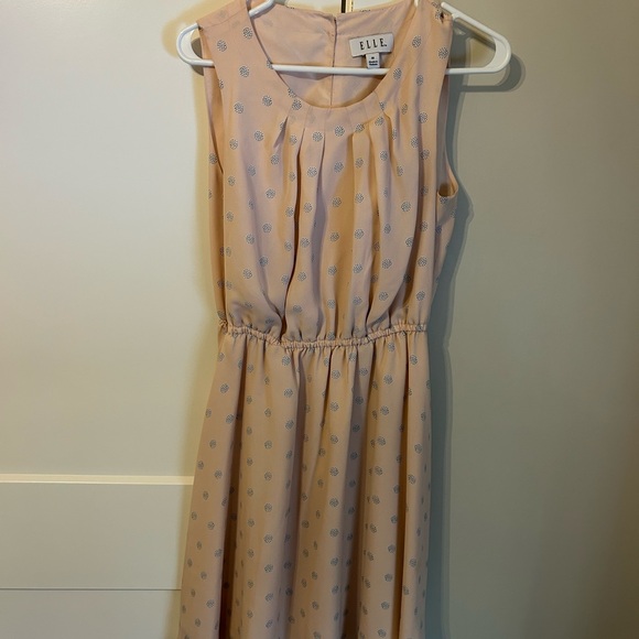 Elle Peach and Blue Midi Dress.  No Belt - Picture 2 of 5